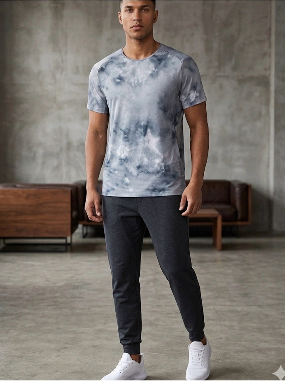 Lululemon Gray Tie-Dye Short Sleeve Tee